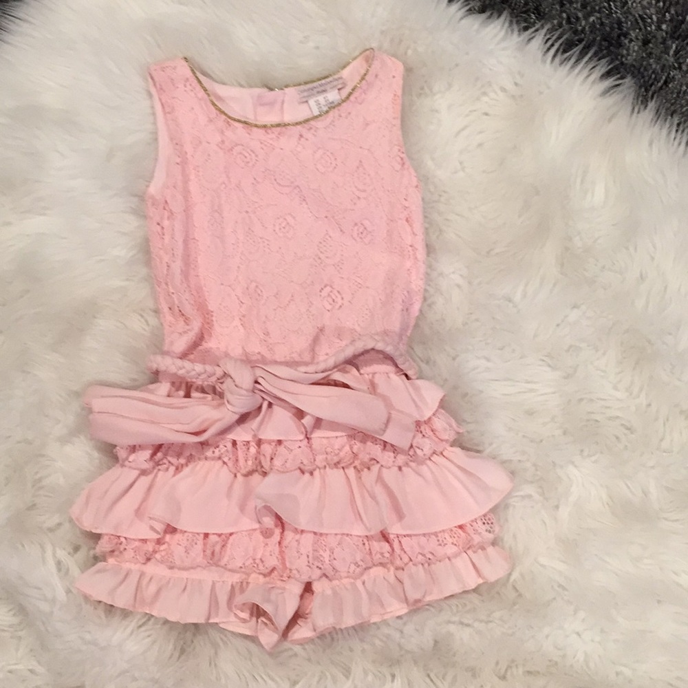 Pink lacy romper